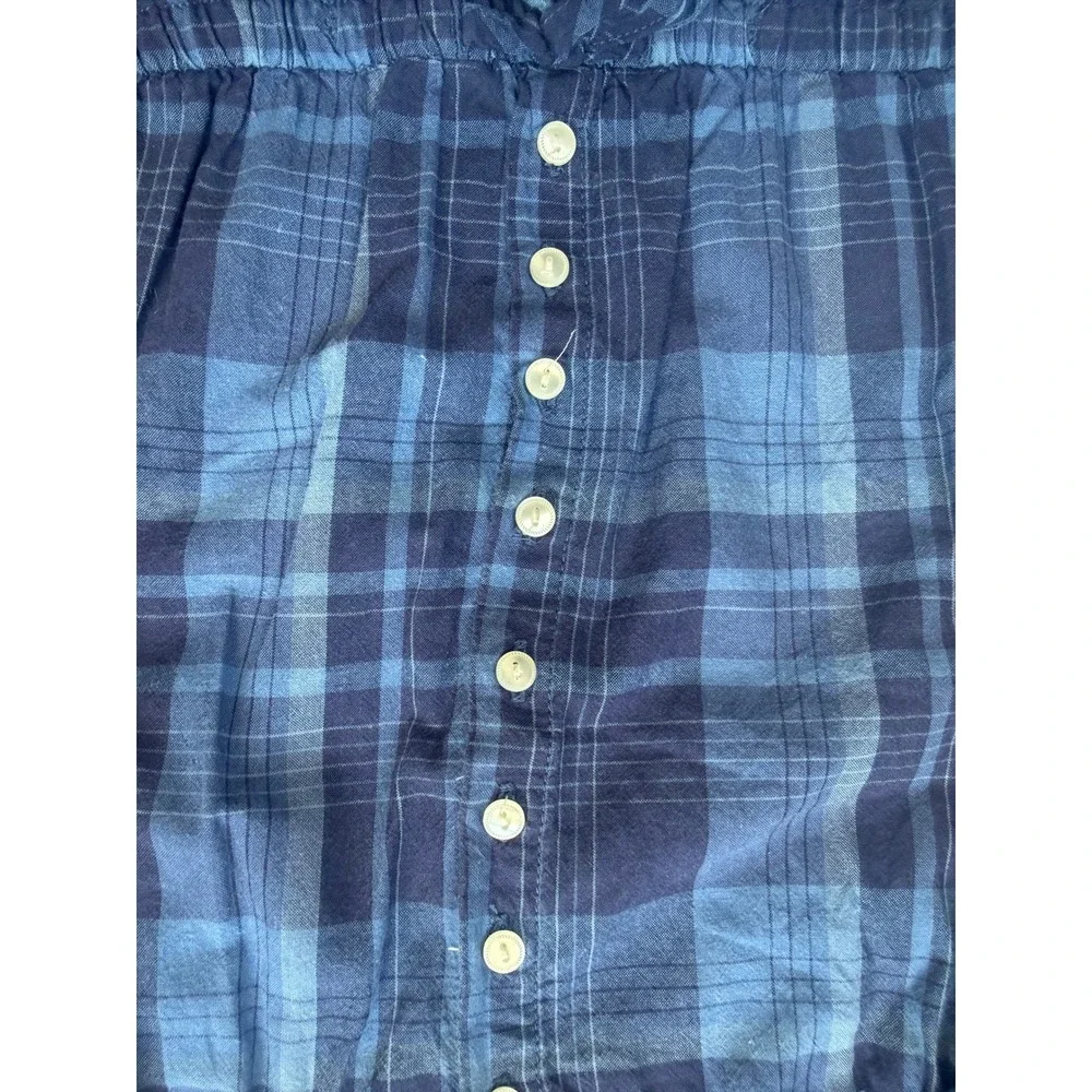 Ralph Lauren Plaid Ruffle Top Kids 2T Blue Button Front Smocked Waist 3111178878